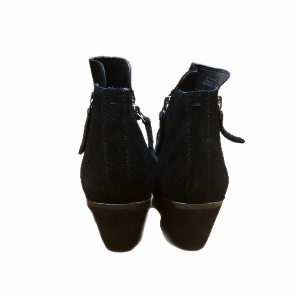 Frye Judy Black Suede Leather Booties Double Zipper - Picture 4 of 6